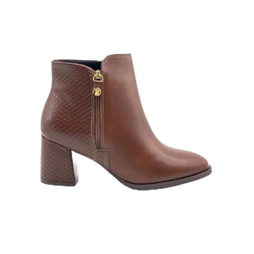 Bota Feminina Modare Conforto – Cano Curto, Salto Bloco e Napa Genebra/Snake