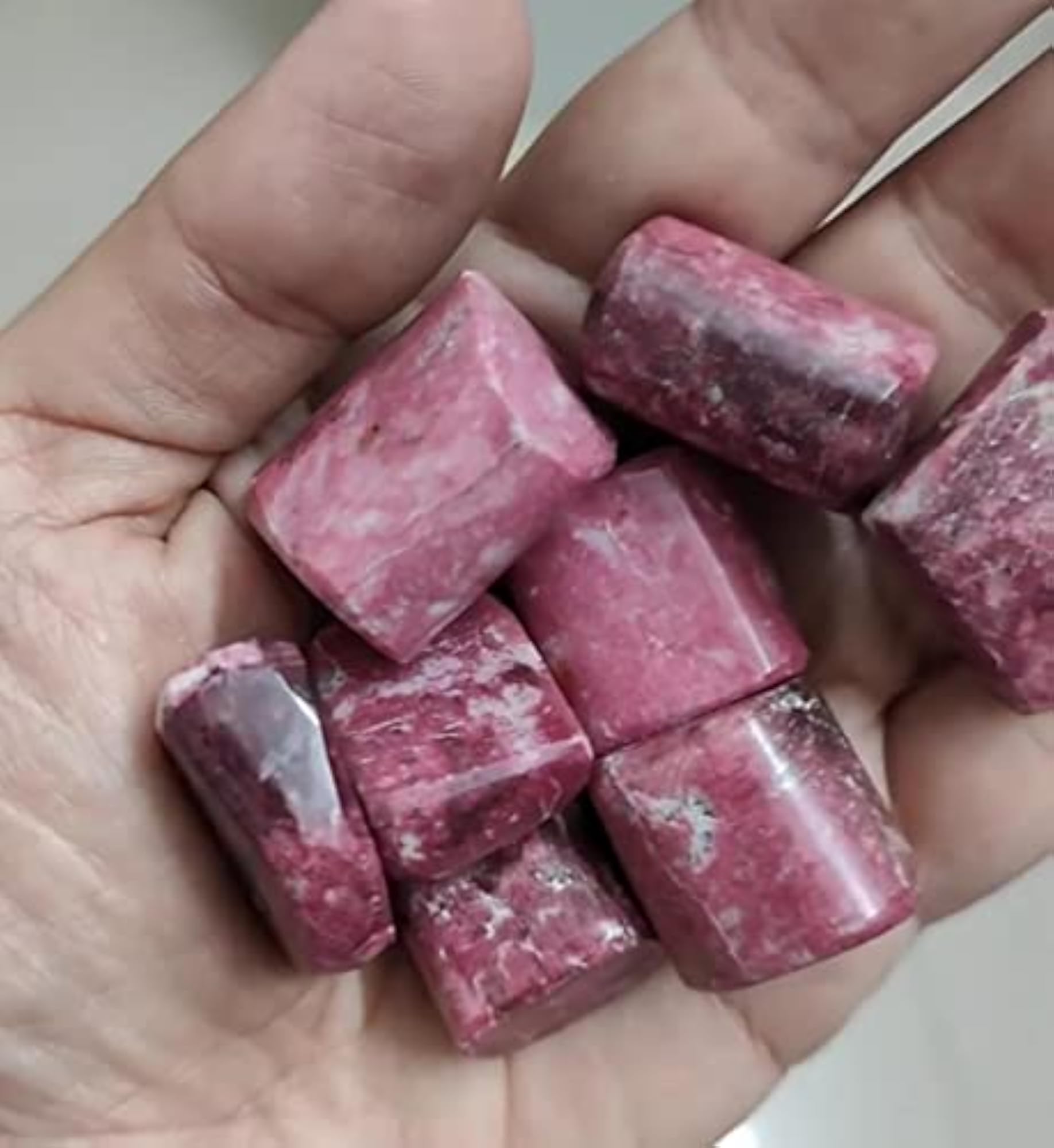 Thulite Tumbles, Natural Healing Stones