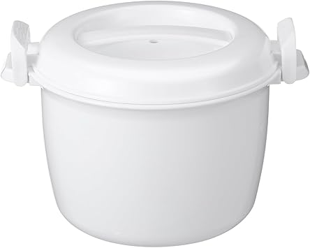 UPKOCH Microwave Rice Cooker 4-Cup Capacity Multifunctional Microwavable Rice Steamer with Locking Lid for Vegetables Pasta Safe Food Grade Plastic