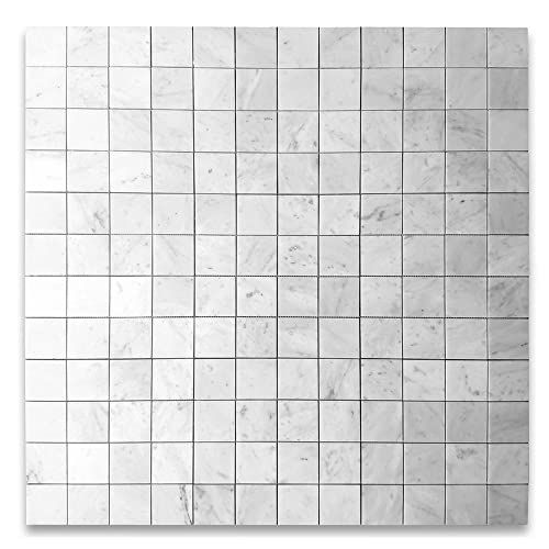 Stone Center Online Carrara White Marble 3X3 Square Mosaic Tile Honed Kitchen Bath Wall Floor Backsplash Shower (1 Sheet) #TOP1