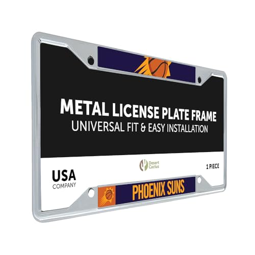 Cadre de plaque Phoenix Suns NBA en métal pour l'avant et l'arrière auto