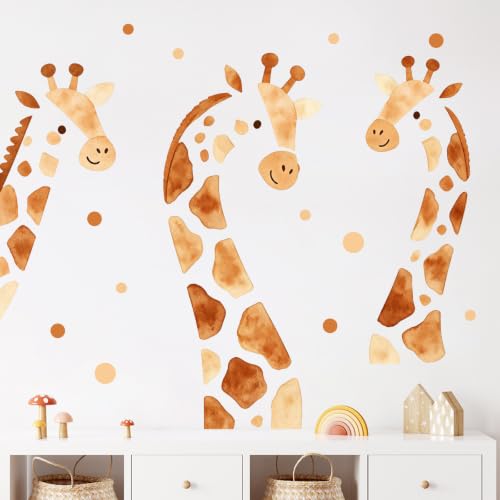 Watercolor Giraffe Wall Decals for Nursery, Peel and Stick Safari Animal by Mfault - Used condition - Image 4