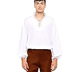 ZZ DISFRAZZES | Camisa Medieval blanca para hombre (XL)
