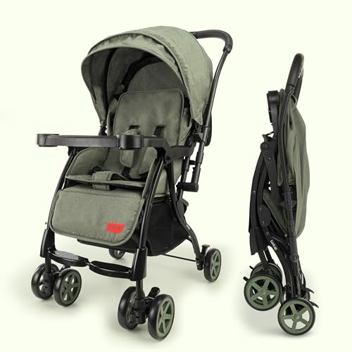 Luvlap Sunshine Plus Stroller/Pram with Reversible handlebar, 5 point harness, 3 level recline adjustment, Compact and Easy Fold, for Newborn Baby/Kids, 0-3 Years (Light Green) (B0CZT6X489) Amazon Price History, Amazon Price Tracker