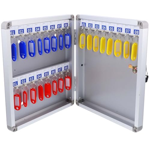 Hemobllo Boîte à Clés Murale Fixation Murale et Protection la Perte en Alliage D'aluminium Argenté 24 Emplacements pour Bureau et Maison