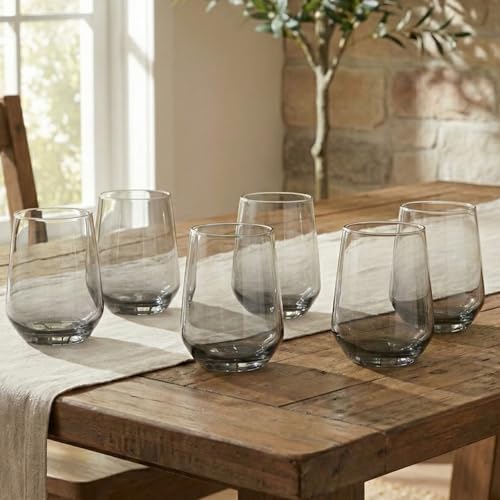Image of BLACKCARROT Water Glasses Set of 6 | 390 ML Black Drinking Glasses| Ideal for Juices, Cold Drinks, Smoothies