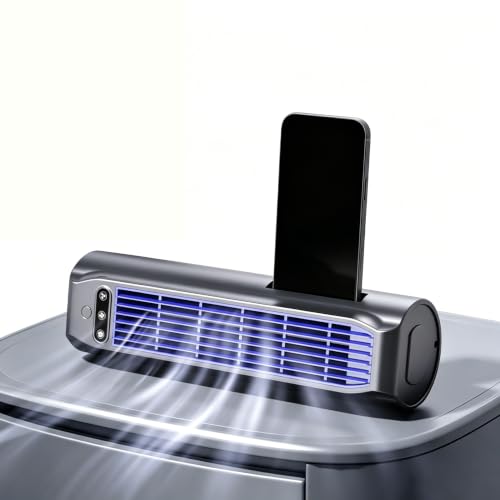 2026 New Cooling Ace Portable Fan Cooling Fan with 3 Speeds & LED Touch Screen Personal Evaporative Air Cooler with USB Rechargeable for Bedroom Office Home (Grey)