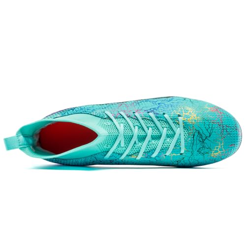 Image of Soccer Cleats Mens High Tops Football Cleats Professional Athletic | soft breathable synthetic leather,anti-slip studded outsole,training and competition cleats men