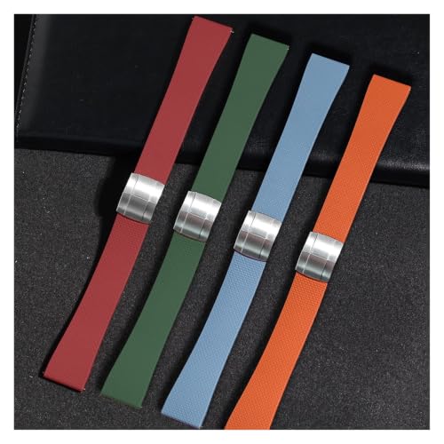 Bracelet de montre FKM 22mm noir interchangeable pour Longines et montres de luxe