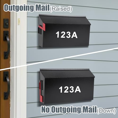 image for KYODOLED Wall Mount Mailboxes for Outside with Flag and Number Sticker