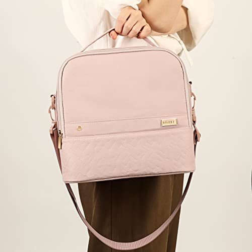Nishel Lunch Bag For Women, Insulated Lunch Box With Adjustable Shoulder Strap, Leakproof Lunch Cooler Bag For Work, Pink #TOP5