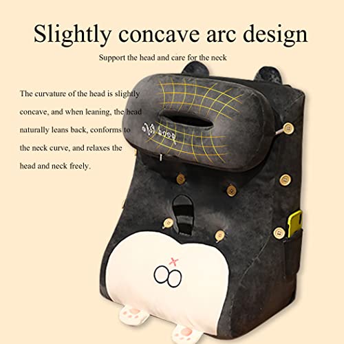 PBTRM Rückenkissen, Keilkissen Mit Nackenrolle, Lesekissen, Dreieckskissen Als Rückenstützkissen, Abnehmbarer, Waschbarer Bezug, Fernsehkissen, Bücherkissen Für Bett, Sofa Und Auto, 60 * 48 * 30CM,C - Image 6