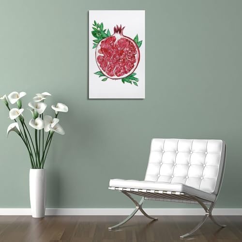 Toile de grenade aquarelle décoration murale moderne 20x30 - 5