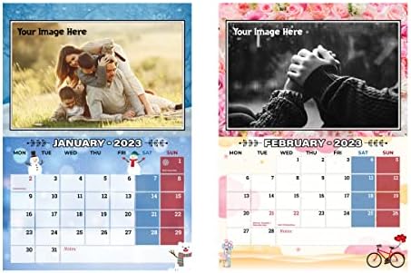 Getagift Personalised Calendar - 12 Photographs One Each Month, Memories My First Year UK-IRELAND 2023 A4 Spiral Bound Wall Hanging Calendar Planner/Organiser, Birthday Family Wedding., White