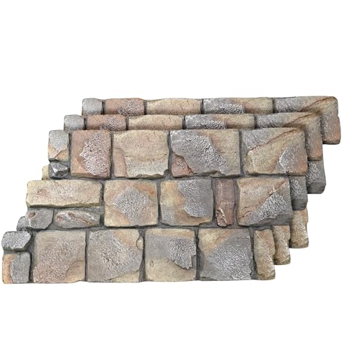 ROOMTEC 3-Packs Faux Stone Wall Covering Panels for Interior and Exterior Decor, PU Stone Veneer Exterior, Exterior Siding Panels for DIY Home Improvement Projects, 59.06" x 29.53"