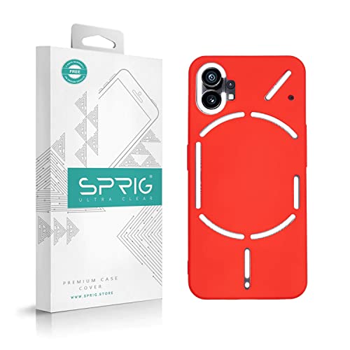 Image of SPRIG Compatible with Nothing (1) Premium FlexTone (TPU) Premium Back Cover Drop Tested Shock Proof Mobile Case for Men, Women, Boys and Girls with Camera Protection (Red)