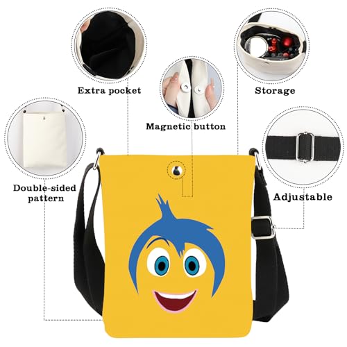 CMNIM Cartoon Emotinal Movie Gifts Yellow Face Character Crossbody Bag Movie Fans Gifts Feelings Merch3