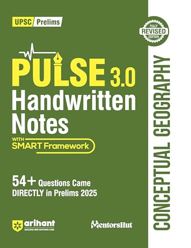 Image of Arihant PULSE 3.0 UPSC Handwritten Notes Conceptual Geography | Fully Revised Edition with SMART Framework | for UPSC Prelims, State PCS and Other Competitive Exam | English Medium