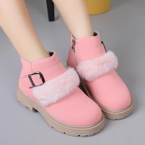 Girls Cute Shaggy Ankle Boots Fall Winter Fashion Side Zipper Chelsea Booties Comfortable Short Boots2