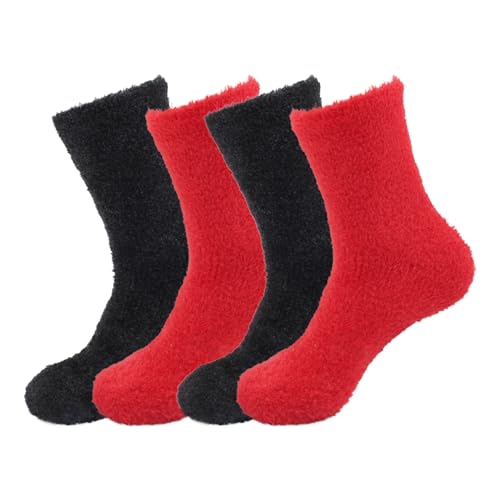 Image of BambooMN Women's Super Soft and Cozy Feather Light Fuzzy Socks - Multiple Color Options - Two Sizes - Value Packs