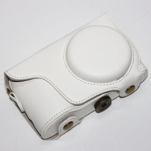 SODIAL(R)Bianco Custodia in pelle PU della