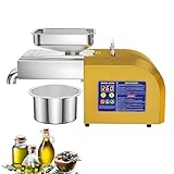 PoiToe Extractor Automático de Aceite de Nueces y Semillas, Semilla Comercial, Construcción en Acero Inoxidable, 1800w, Salida de Aceite de 4-9kg/H, Extracción de Aceite de Semilla de Girasol