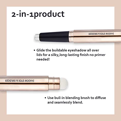 3Pcs Dual-Ended Brown Metallic Eyeshadow Stick, Shimmer Cream Pencil, Waterproof Long-Lasting Smoky Shadow Pen - Image 3