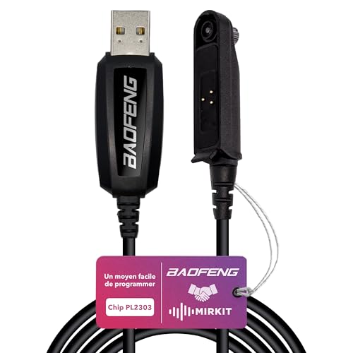MIRKIT - Cable de programación USB AOFENG compatible con radio BAOFENG - Cable de programación original funciona con BAOFENG BF-9700 / A-58 / GT-3WP Plus - 2 años de garantía