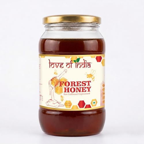 Love of India Forest Honey 1200 gm | Raw & Unprocessed | Pure Natural Honey | Ethical Forest Collection | Original Raw Honey | Indigenous Honey | Honey in Fresh | Lab Tested
