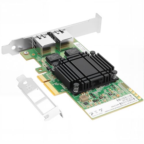 Image of Vogzone 10Gb PCI-E NIC Network Card for Intel E610-XT2, 2.5GbE /5GbE /10GbE Copper Dual RJ45 Ports, with Intel E610-XAT2 Chip, 10GbE PCI Express 4.0 X4 Ethernet Adapter Support Windows /Linux /VMware