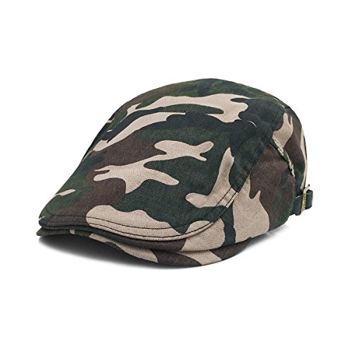 LETHMIK Cotton Flat Cap Gatsby Duckbill Hat Newsboy Ivy Irish Cabbie Scally Cap Camouflage