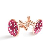  Gemelli da uomo in oro rosa, gemelli per gioielli, camicia da abito, matrimonio d\'affari con confezione regalo -Costellazione del cielo stellato dello zodiaco