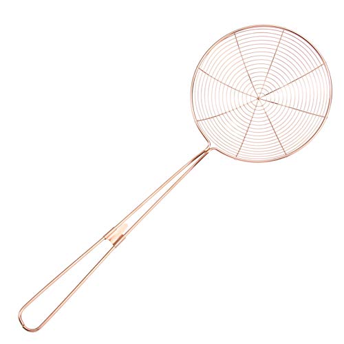 Colher de aço inoxidável Doitool com cabo longo de malha de metal coador de alimentos de cozinha par