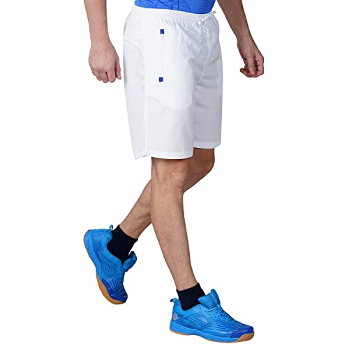 Image of Nivia Urban Peach Shorts for Men | Shorts for Gym | Sports Shorts | Running Shorts (White /Royal Blue,S)