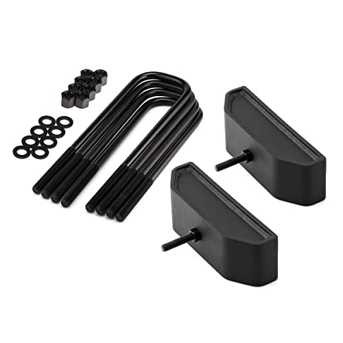Heavy Metal Suspensions - 2" Front Leveling Lift Kit for 1980-2004 Ford F-250 F-350 Super Duty (4WD) High Strength Carbon Steel Lift Blocks with U-Bolts