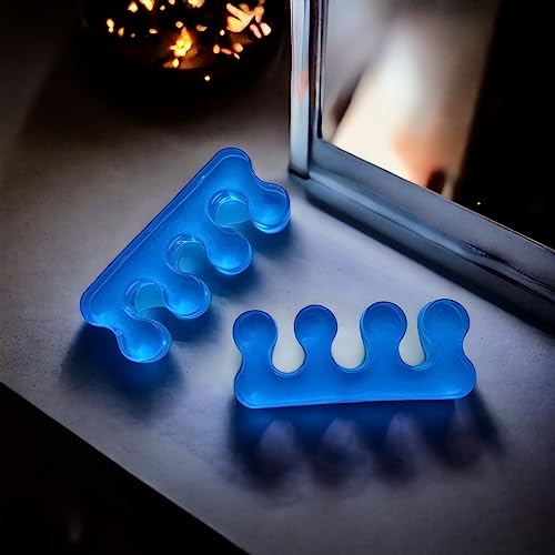 Kg Blue Gel Toe Separator, Toe Nail Polish Separator, Pedicure Kit, Foot Stretcher, Toe Spacer, Stress Relief, Bunion Corrector, Relax From Foot Pain, Spa Accessory, 2 Pieces, Women & Men. #TOP5