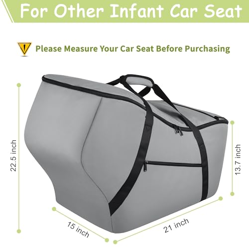 infant car seat travel bag - fits infant car seats with anti-rebound bar base car seat airplane bag for chiccograconunacoscobritaxuppababy baby car seat water dirt tear resistant grey upgrade