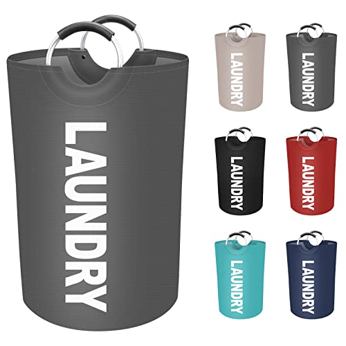 EpicTotes Cesta grande para la ropa sucia de 75 L, cesta de lavandería impermeable independiente, plegable, cesta de ropa alta, fácil de transportar con asas de aluminio protegidas de espuma para