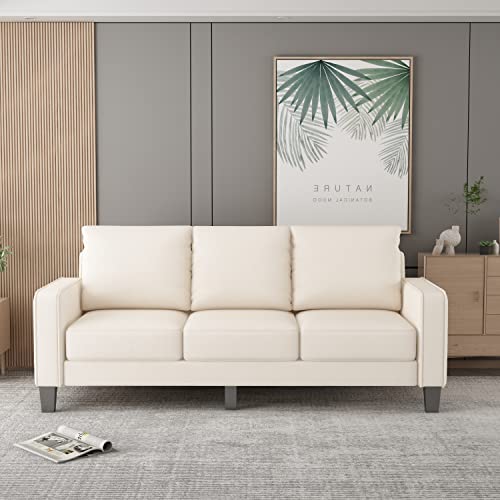 Kevinplus Sectional Sofa Couch For Living Room, Modern Linen Upholstered Sofa Couch Furniture With Storage Box For Home Office (3-Seat, Beige) #TOP9