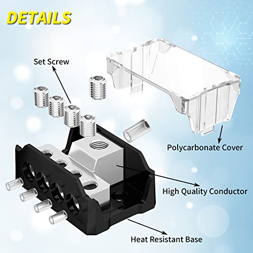 ZDRU 2 Pcs Pure Copper 2-Way Power Distribution - View #9