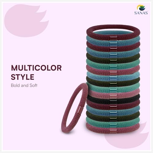 Image of Sanas Hair Rubber Band For Girls (10Pcs) Rubber Band For Hair Ties For Women Stylish Useful Gifts For Woman Rubber Bands For Hair Accessories For Women Stylish Hair Tie (10Pcs) (Pastel Multicolours)