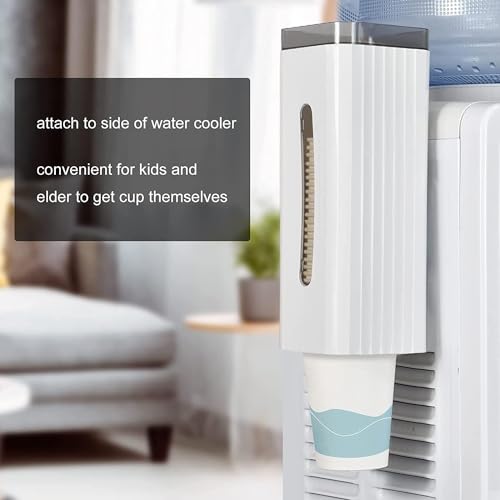 Image of Self Adhesive Paper Cup Glass Dispenser Holder, Wall Mounted Plastic Drinking Water Cup Dispenser, Glass Dispenser Holder, Disposable Cup Holder Organizer