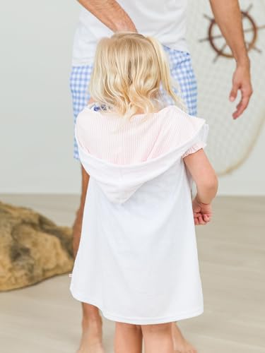 Image of RuffleButts Girls Terry Knit Full-zip Swim Cover-up - Swim Cover-Up | 100% Cotton, Lightweight Fabric, Solid Pattern, Casual Chic Style, For Toddlers And Kids, Beach And Pool Wear