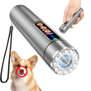Ultrasonic Dog Bark Deterrent Device,Anti Barking Device for Dogs,Professional Dog Training Tool Indoor&Outdoor, Effctive 50ft Range Stop Bad Behavior Aid.Dog Silencer with LED Light(Silver