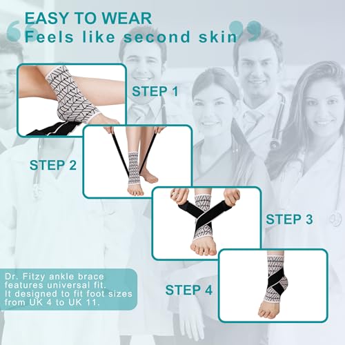 Image of Dr Fitzy Neuro Ankle Binder Cap for Pain Relief, 3d Compression Neuropathy Socks with Ankle Belt Band, Ortho Leg Ankle Support Women and Men, Orthopedic Foot Sleeve Brace with Anti Slip Grip (Pink, One Size)