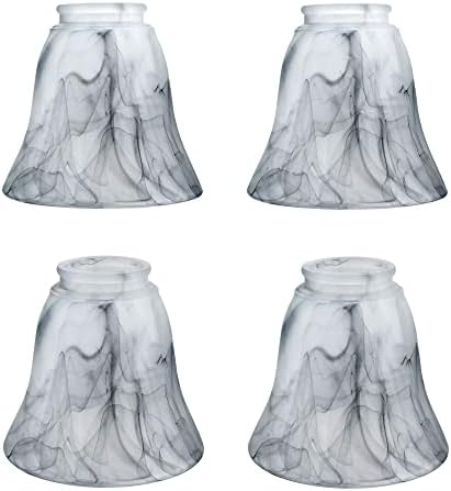 Aspen Creative 23166-4 Traditional Smokey Alabaster Bell Ceiling Fan Replacement Glass Shade, 2-1/8″ Fitter, 4-3/4″ Diameter x 4-1/2″ Height 4 Pack