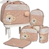 Kit Bolsa Maternidade Menina/menino 5 Peças com Mochila (Nude orelha solta)