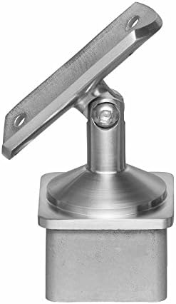 Stainless Steel Square Post Cap Reducer for 2" OD Round Top Guard Rail (Adjustable Radius Saddle for Stainless Terminal Post)