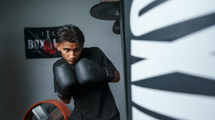 Title Black Bolstered Leather Bag Gloves - Boxing Gloves, Punching Bag Gloves, Kickboxing Gloves, Punching Gloves, Heavy Bag Gloves, Boxing Equipment