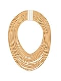 ZENZII Multi Strand Statement Bib Necklace for Women (Tan)